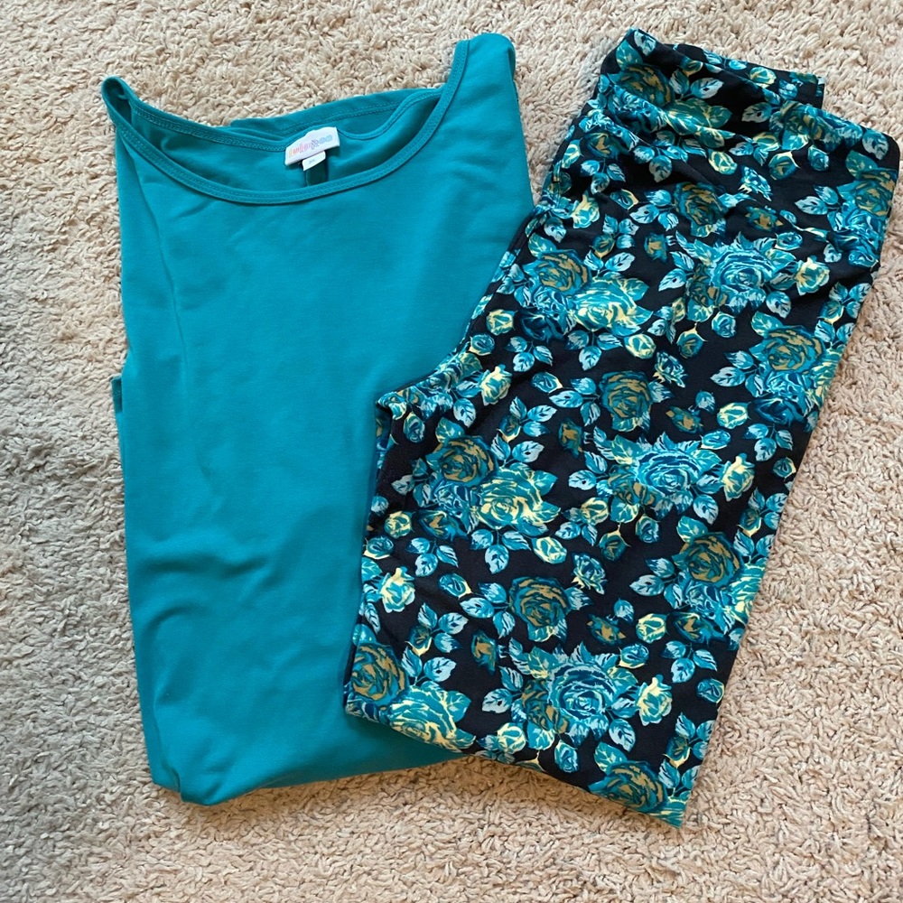 LuLaRoe TC Leggings and XL Irma top